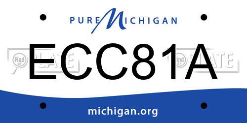 ECC81A Michigan License Plate