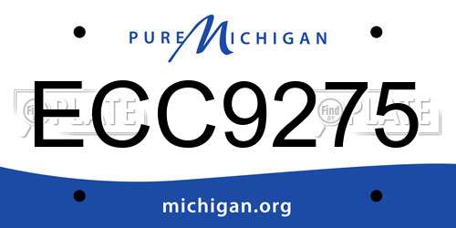 ECC9275 Michigan License Plate