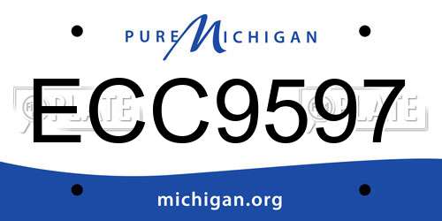 ECC9597 Michigan License Plate