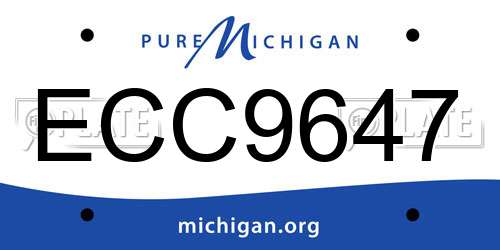 ECC9647 Michigan License Plate