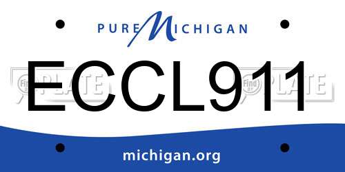 ECCL911 Michigan License Plate
