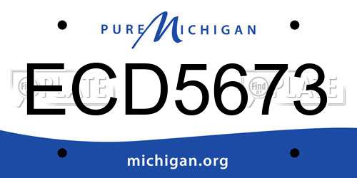 ECD5673 Michigan License Plate