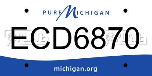ECD6870 Michigan License Plate