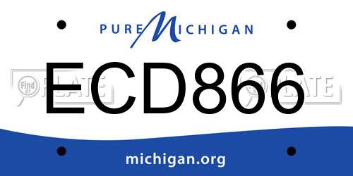 ECD866 Michigan License Plate