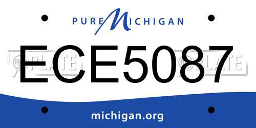 ECE5087 Michigan License Plate