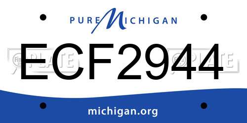 ECF2944 Michigan License Plate