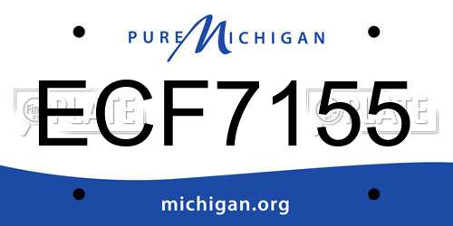 ECF7155 Michigan License Plate