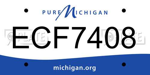 ECF7408 Michigan License Plate