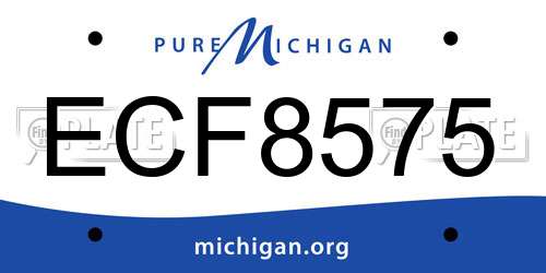 ECF8575 Michigan License Plate