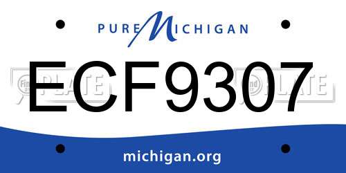 ECF9307 Michigan License Plate