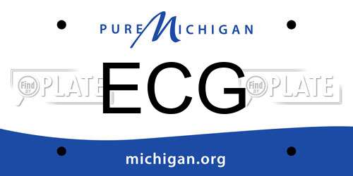 ECG Michigan License Plate