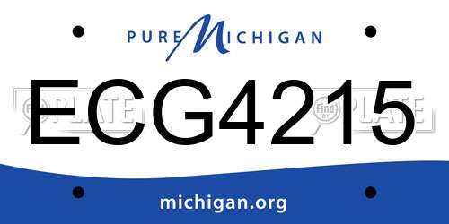 ECG4215 license plate in MI state