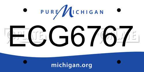 ECG6767 Michigan License Plate