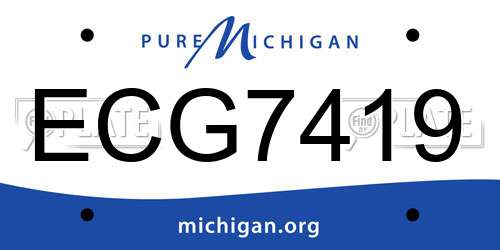 ECG7419 Michigan License Plate