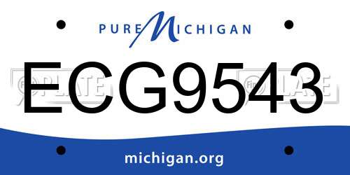 ECG9543 Michigan License Plate