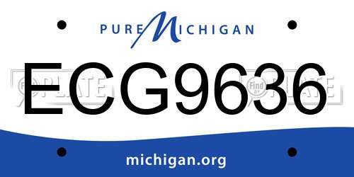 ECG9636 Michigan License Plate