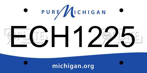 ECH1225 Michigan License Plate