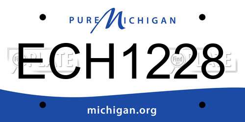 ECH1228 Michigan License Plate