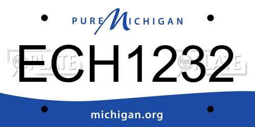 ECH1232 Michigan License Plate