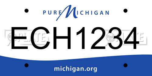 ECH1234 Michigan License Plate