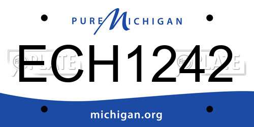 ECH1242 Michigan License Plate