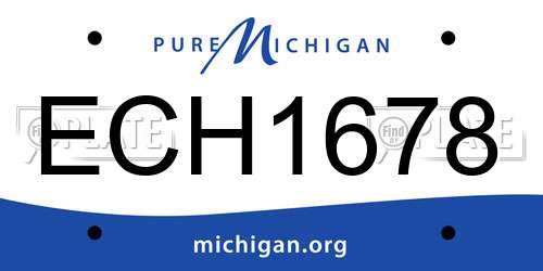 ECH1678 Michigan License Plate