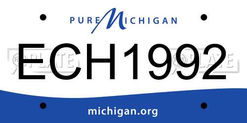 ECH1992 Michigan License Plate