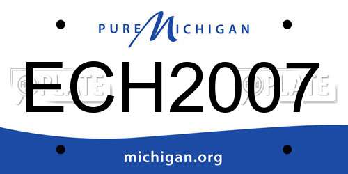 ECH2007 Michigan License Plate