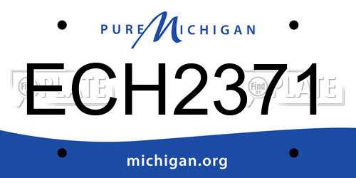 ECH2371 Michigan License Plate