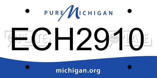 ECH2910 Michigan License Plate