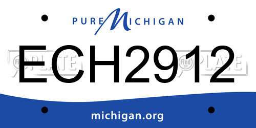 ECH2912 Michigan License Plate