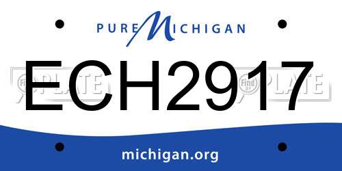 ECH2917 Michigan License Plate