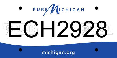 ECH2928 Michigan License Plate