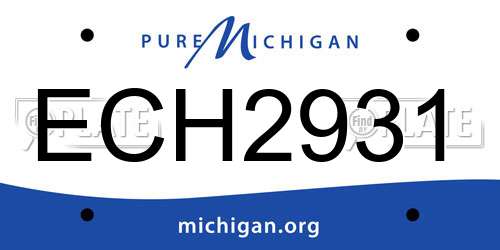 ECH2931 Michigan License Plate