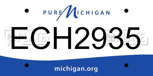ECH2935 Michigan License Plate