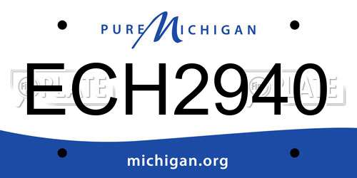 ECH2940 Michigan License Plate