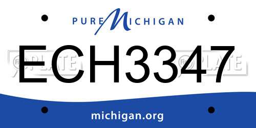 ECH3347 Michigan License Plate