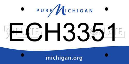 ECH3351 Michigan License Plate