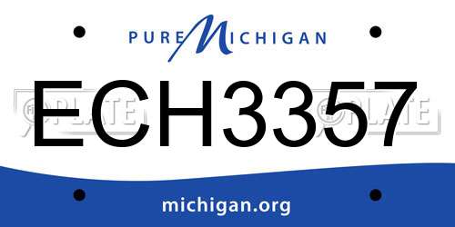 ECH3357 Michigan License Plate