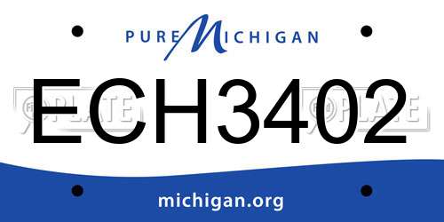 ECH3402 Michigan License Plate