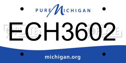 ECH3602 Michigan License Plate