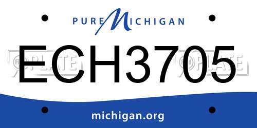 ECH3705 Michigan License Plate