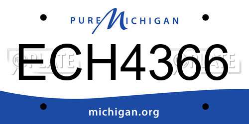 ECH4366 Michigan License Plate