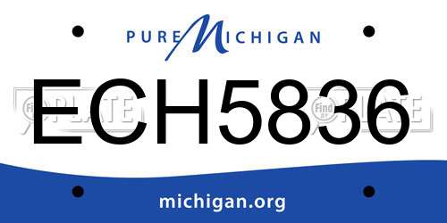 ECH5836 Michigan License Plate