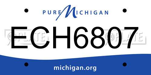 ECH6807 Michigan License Plate