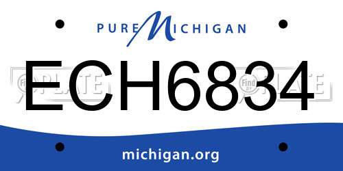 ECH6834 Michigan License Plate