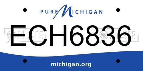 ECH6836 Michigan License Plate