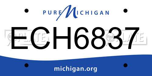 ECH6837 Michigan License Plate