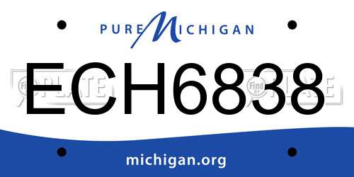 ECH6838 Michigan License Plate