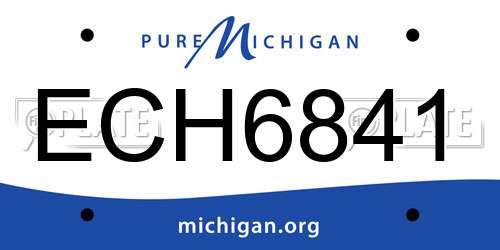 ECH6841 Michigan License Plate